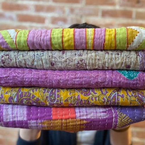 Indian Patchwork Kantha Quilt Gudri Vintage Handmade Kantha Etsy