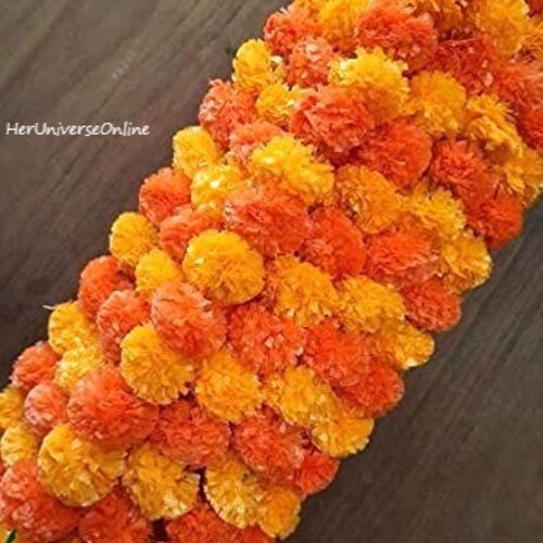 Pink Marigold Flower Garlands Decorative Flowers Strings Etsy