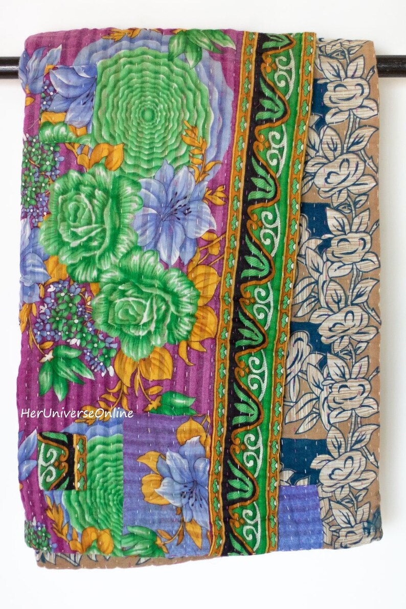 Classic Kantha Throws 85x55 Set of 5 assorted Colors Etsy