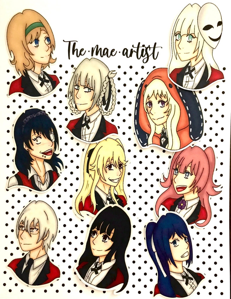 kakegurui stickers etsy
