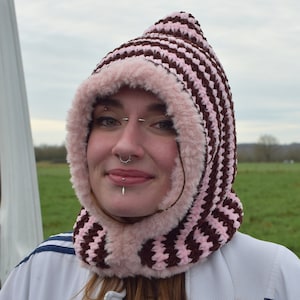 Pasamontañas, Pasamontañas de crochet, Gorro de pasamontañas de crochet, Cagoule, ropa rave unisex, Listo para enviar, Regalo hecho a mano, Gorro colorido, psytrance