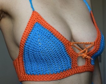 Haut au crochet, soutien-gorge au crochet, haut de festival, lingerie au crochet, bratelle au crochet, vêtements en tricot, mode équitable, haut de festival, haut au crochet, soutien-gorge en dentelle