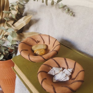 Handmade Terracotta Ceramic Mini Woven Dish Set of 2 image 6