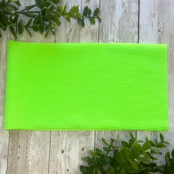 Neon Green Bullet Textured Liverpool Fabric Strip | Fabric Only