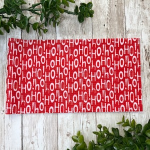 Ho! Ho! Ho! Printed Bullet Textured Liverpool Fabric Strip | Fabric Only | Christmas Themed Fabric