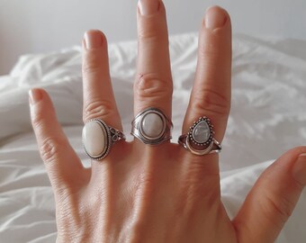 Boho Vintage 925 Anillo De Bola De Plata Esterlina Para De Boho Vintage 925 Anillo De Bola De Plata Esterlina Para De