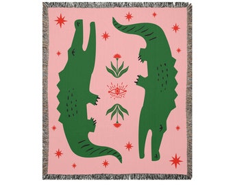 Twin Gator Woven Blanket 50" X 60"