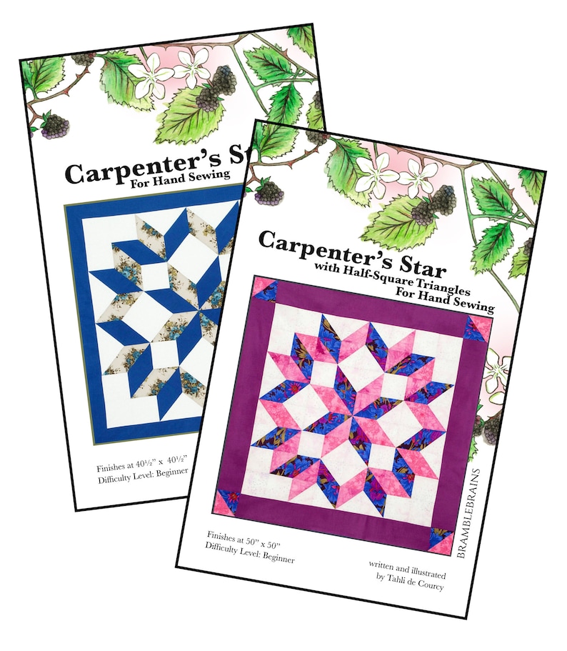 Carpenter's Star PDF Download Quilt Pattern for Hand Sewing Easy, Fast Beginner Pattern with Complete Instructions Illustrations Templates image 4