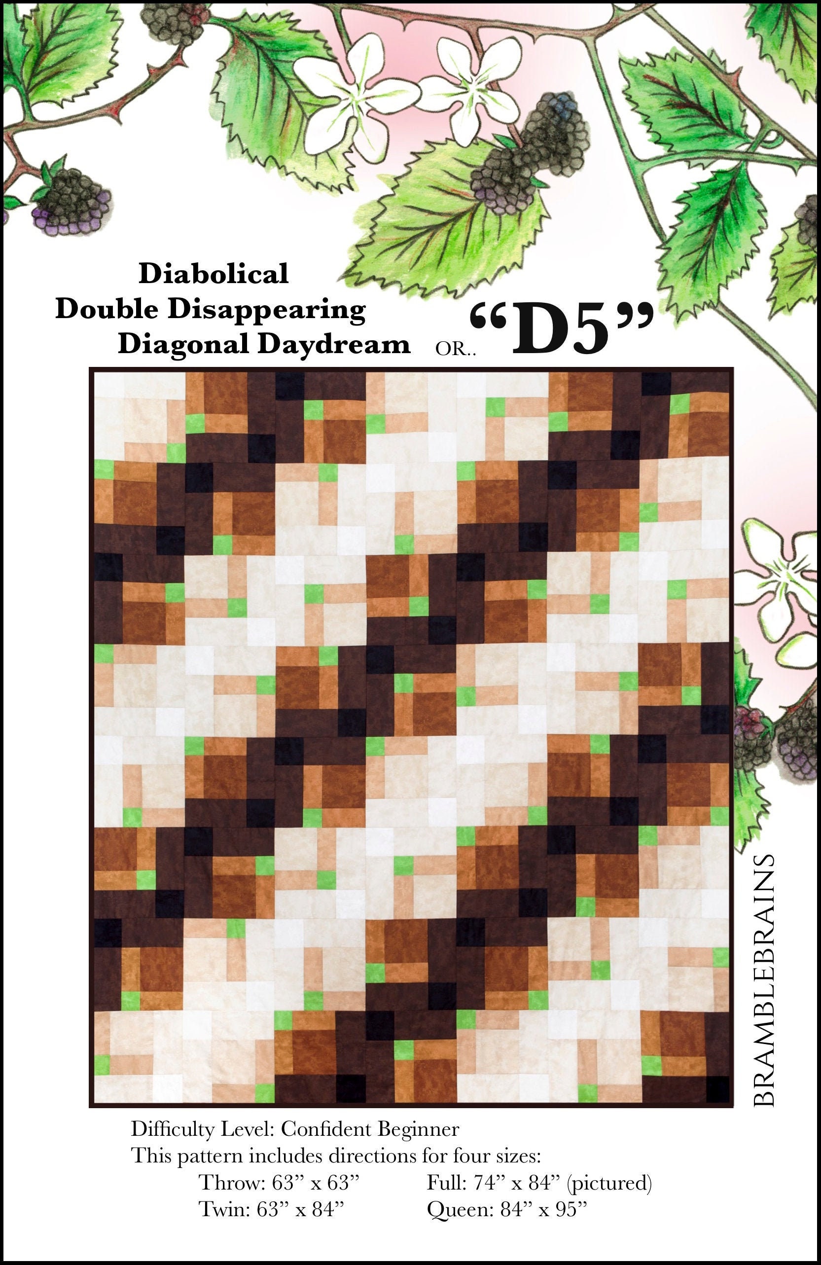 D5 Color Map Pattern D5 Quilt Pattern (PDF) - Diabolical Double Disappearing Diagonal ...