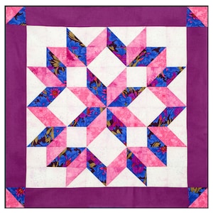 Carpenter&#39;s Star PDF Download Quilt Pattern for Hand Sewing Easy, Fast Beginner Pattern with Complete Instructions Illustrations Templates