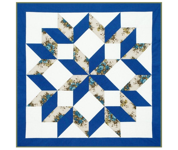 Carpenter's Star PDF Download Quilt Pattern for Hand Sewing Easy, Fast Beginner Pattern with Complete Instructions Illustrations Templates