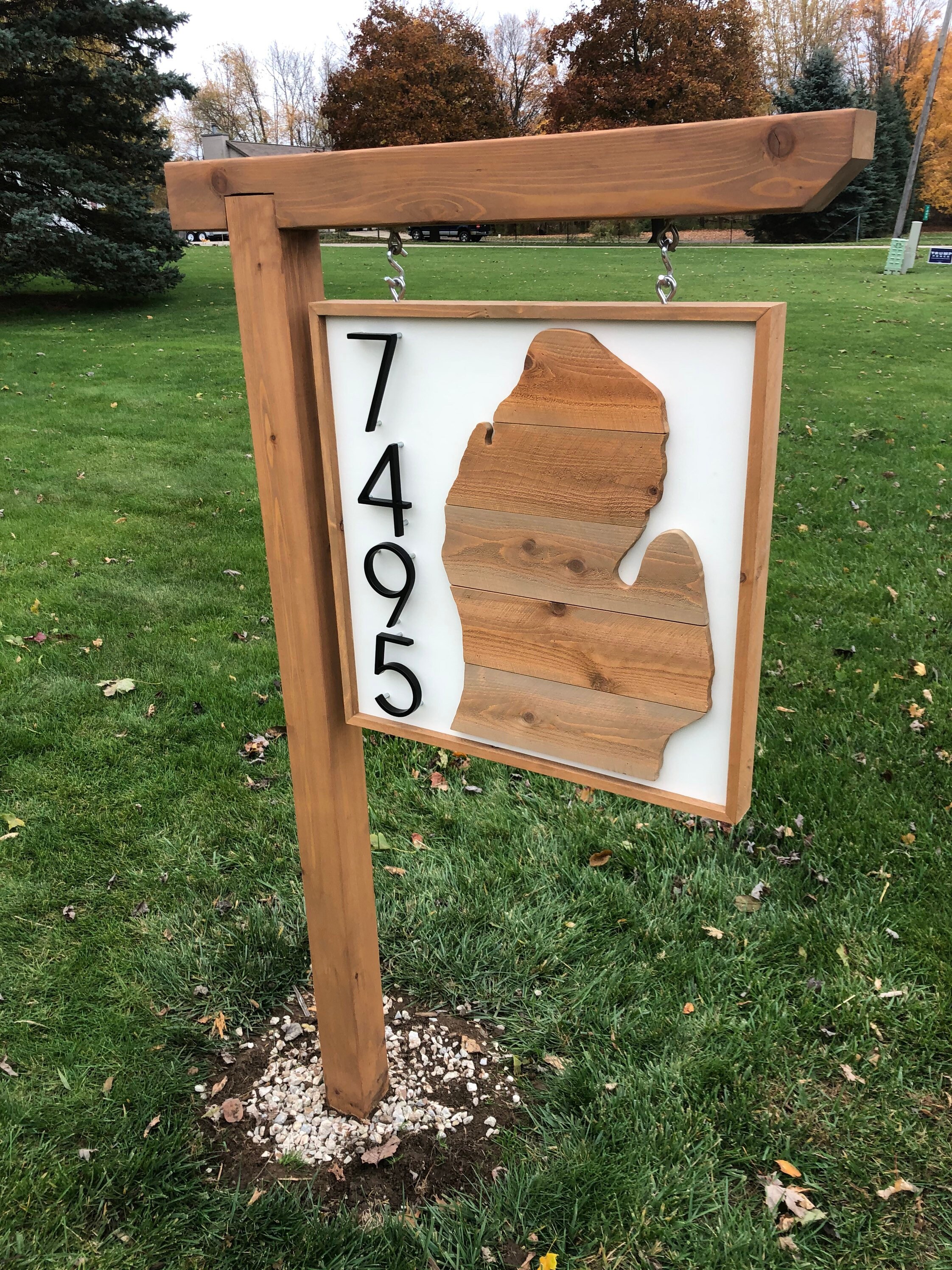 Large Custom Michigan Address Sign Etsy