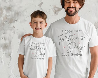 Personalized Happy First Father's Day with Name Onesie, 1st Father&'s Day PNG, Digital