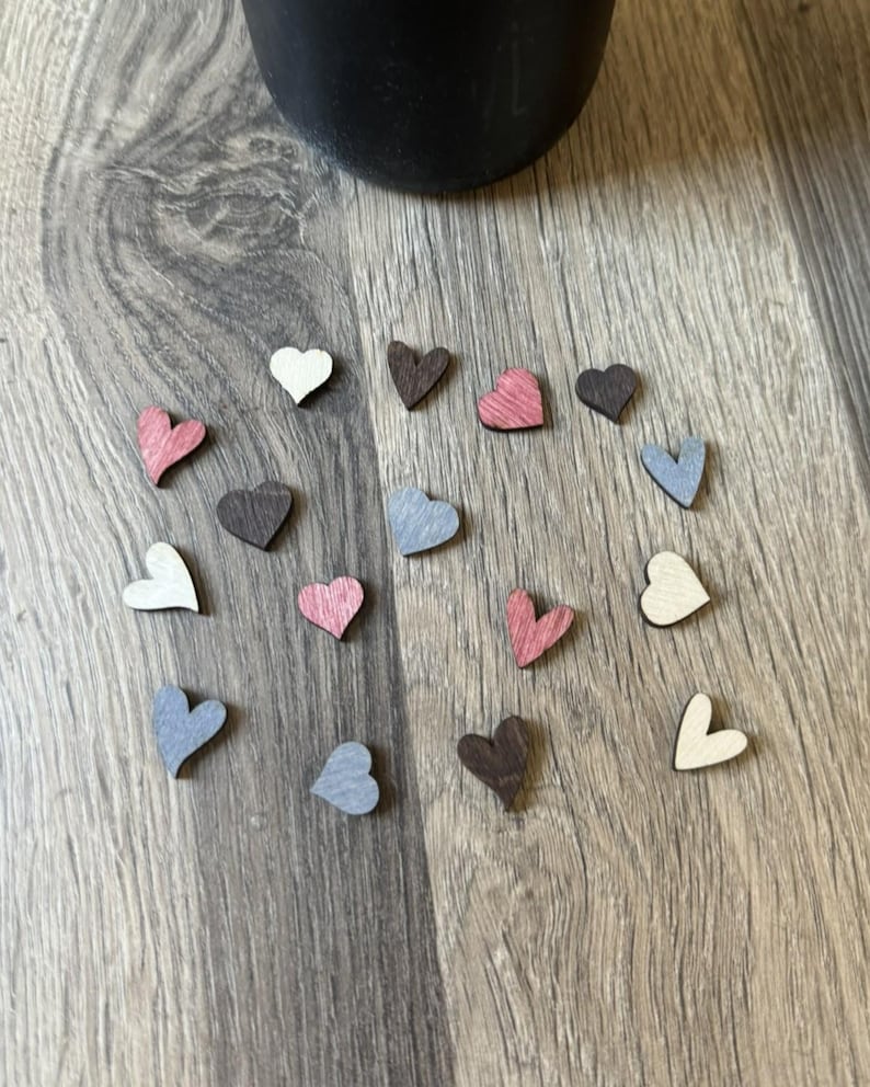 Rustic Heart Collection 100 Pcs. Tiny Rustic Wood Heart Confetti | Small Scatter Hearts ...