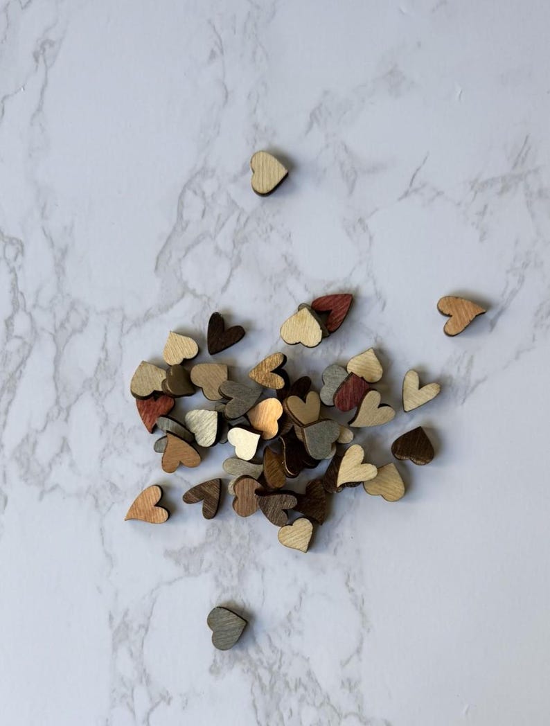 Small Rustic Heart 100 Pcs. Tiny Rustic Wood Heart Confetti | Small Scatter Hearts ...