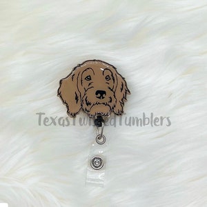  Goldendoodle Badge Reel, Labradoodle Badge Card Holder