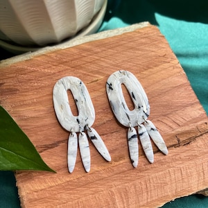 Stone oval statements | faux stone polymer clay