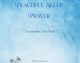 Peaceful Sleep Prayer: Surrender Into Rest | Christian Sleep Printable PDF