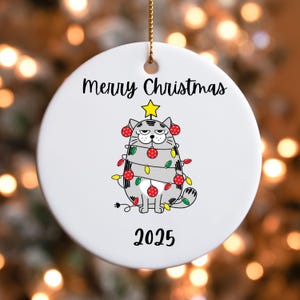 Christmas Cat Ornament,Cute Cat Lover Gift,New Cat Keepsake, Cat Mom Ornament,Funny Cat Ornament 2025, personalized cat gift, cat mom gift