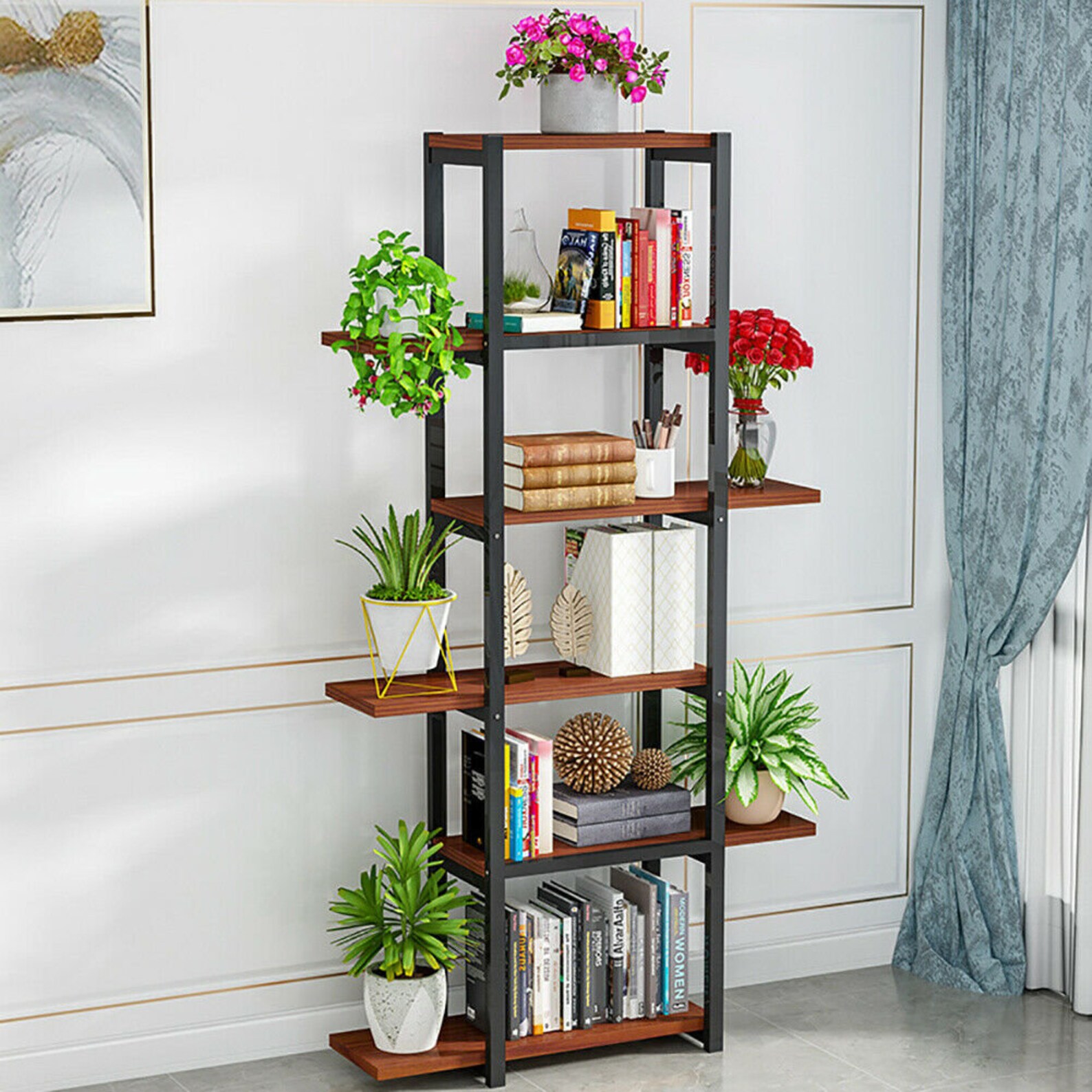 5Tier Metal Ladder Shelf Bookshelf Storage Rack Plants Etsy