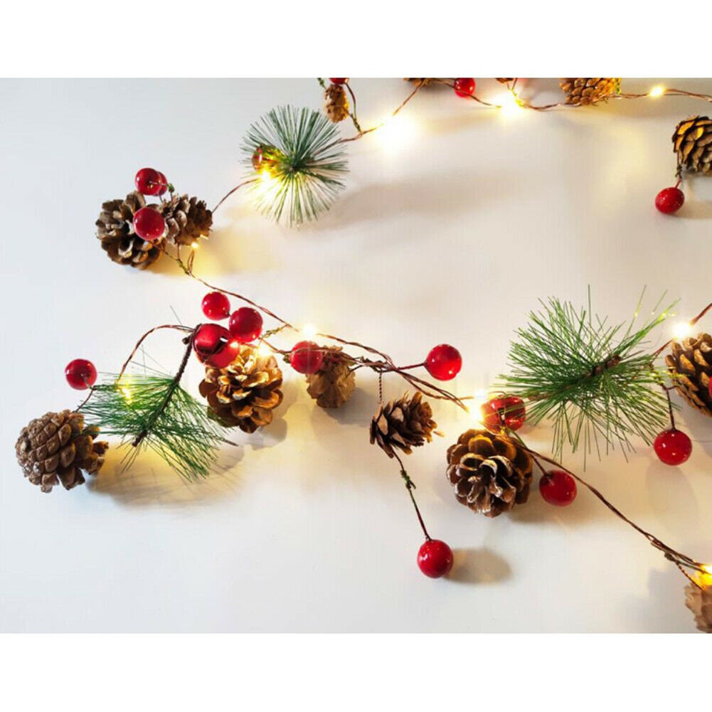 Pre Lit Christmas Garland with Lights 20 Led 7 FT Xmas Pine Etsy