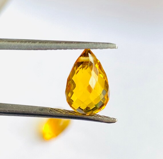 Quartz Pair Citrine Quartz Faceted Round Shape Briolettes 10pc Quartz 10mm Citrine Quartz