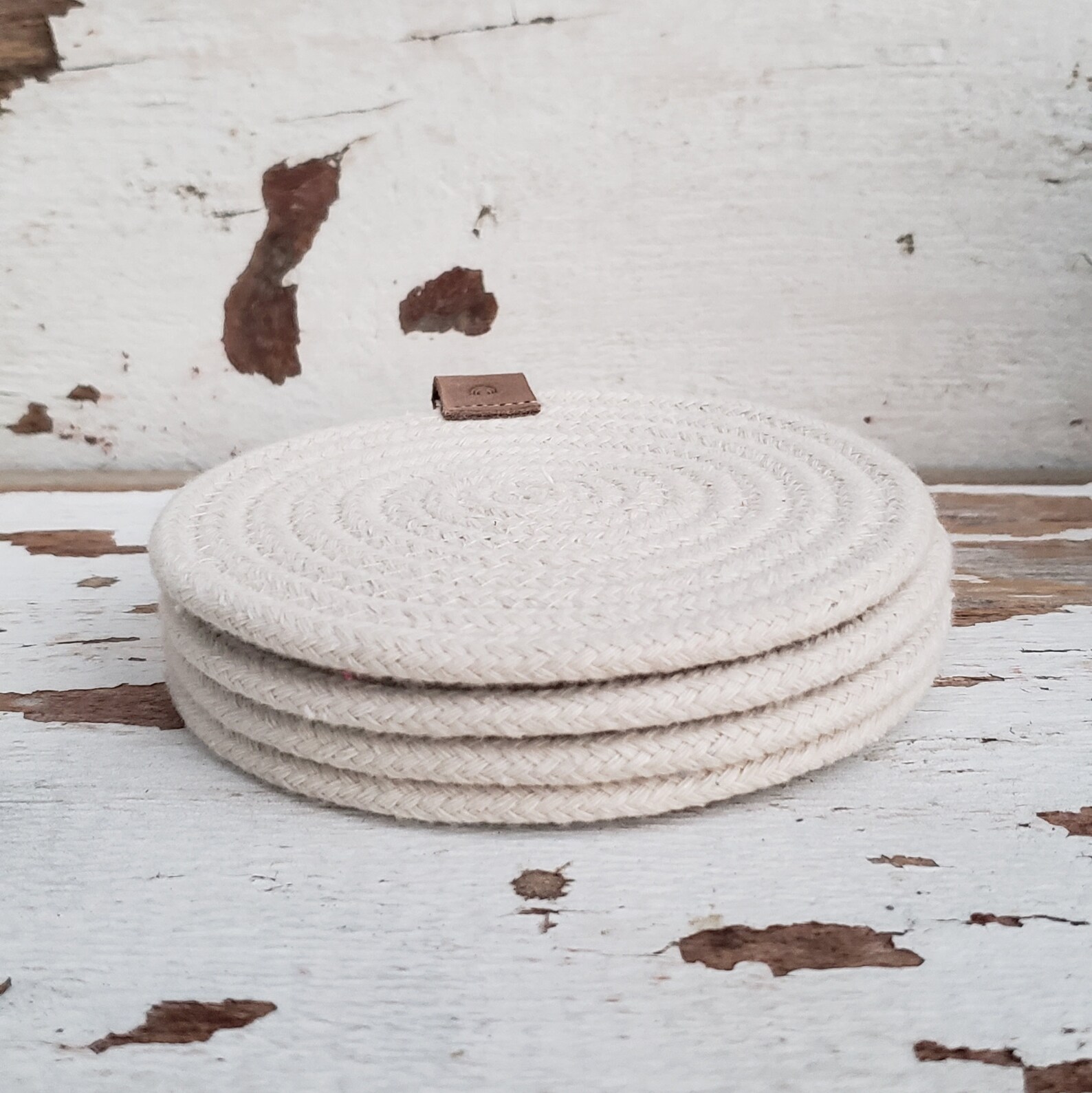 Coiled Clothesline Coasters Natural Coiled Rope Etsy