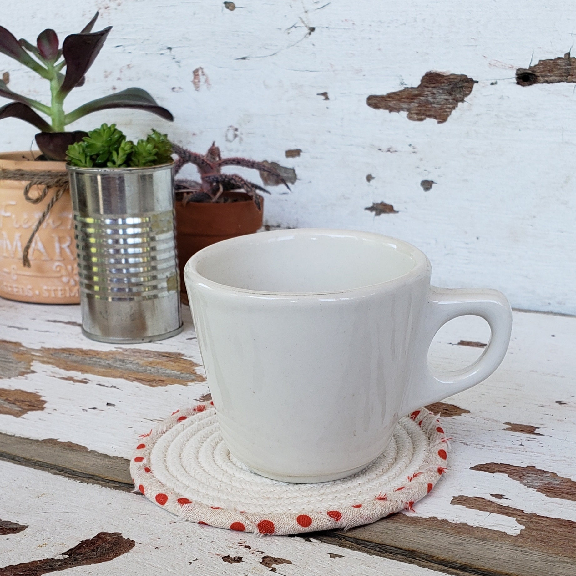 Coiled Clothesline Coasters country Kitchen Coiled Rope Etsy