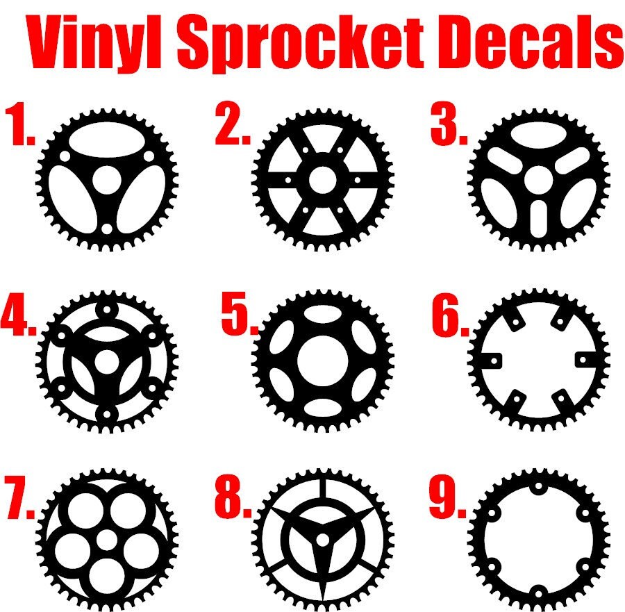 Chain Sprocket Decals Stickers Car Window Truck Boat Mug Etsy