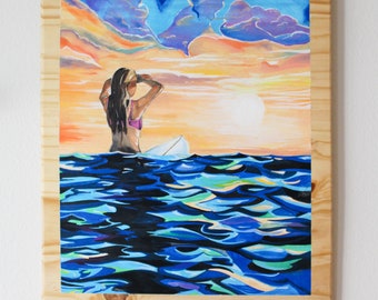 Sunset Surf Painting (PRINT)