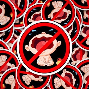 No Cry Babies Allowed Sticker - Funny Hard Hat Decal