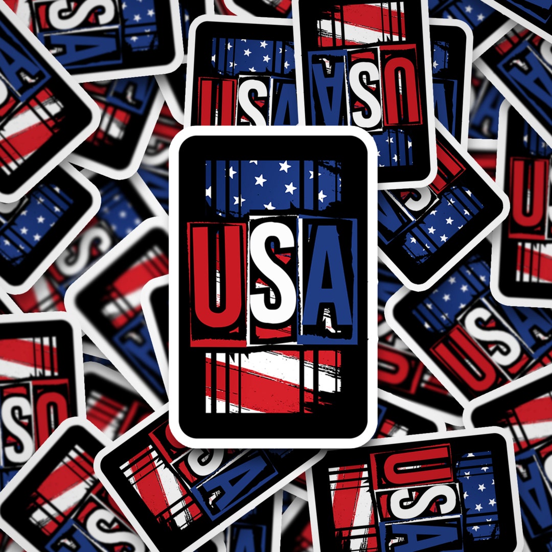 American Flag Sticker: Waterproof Vinyl Decal - Etsy