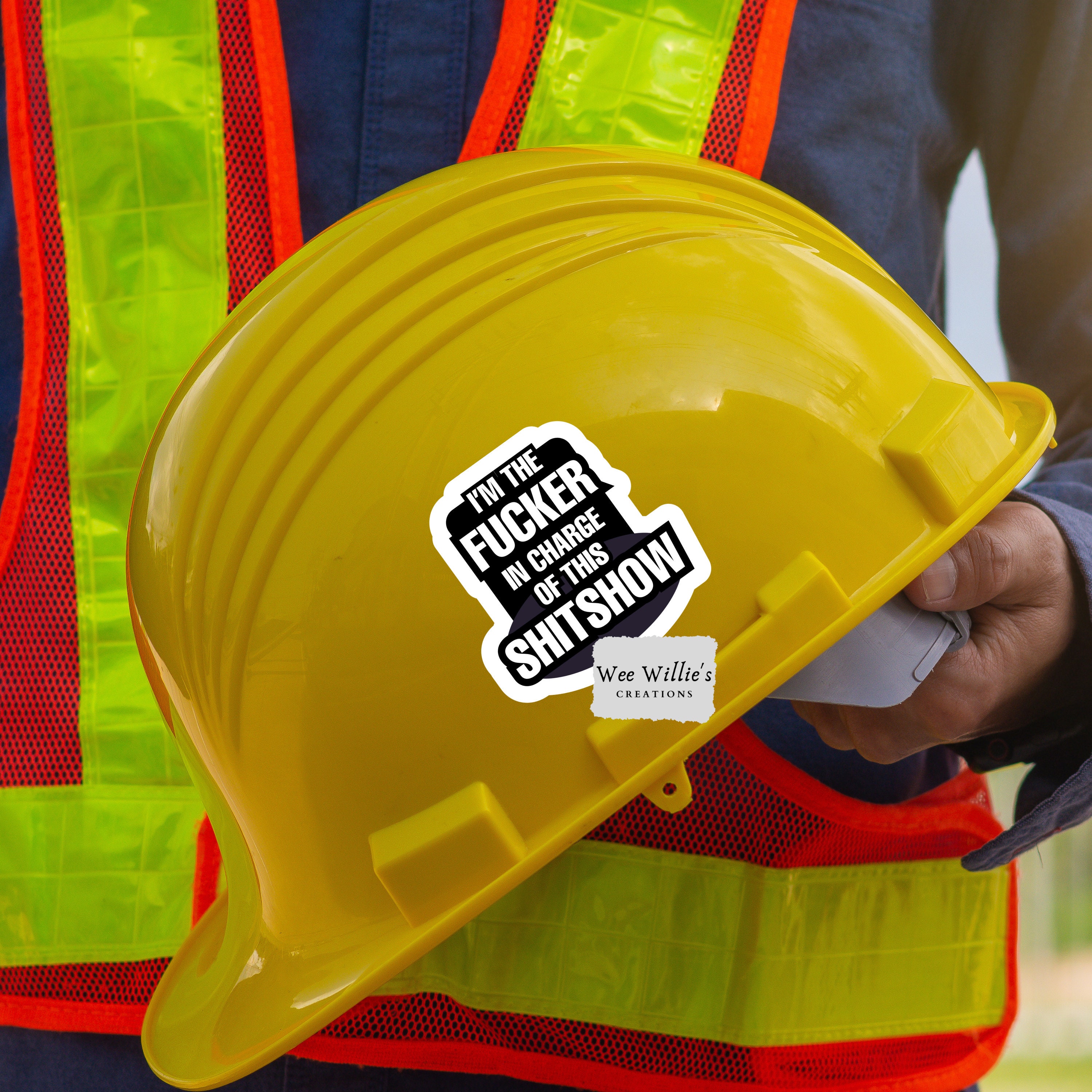 Lifting Incharge Tag Sticker I'm the F***er in Charge Vinyl Sticker, Funny Hard Hat Sticker - Etsy