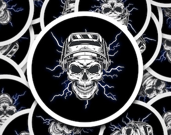 Welder Skull Sticker, Hard Hat Humor, Waterproof Vinyl