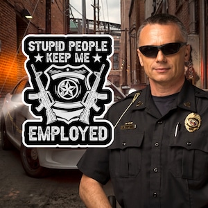 Police Officer Vinyl Sticker: Funny Profession Decal