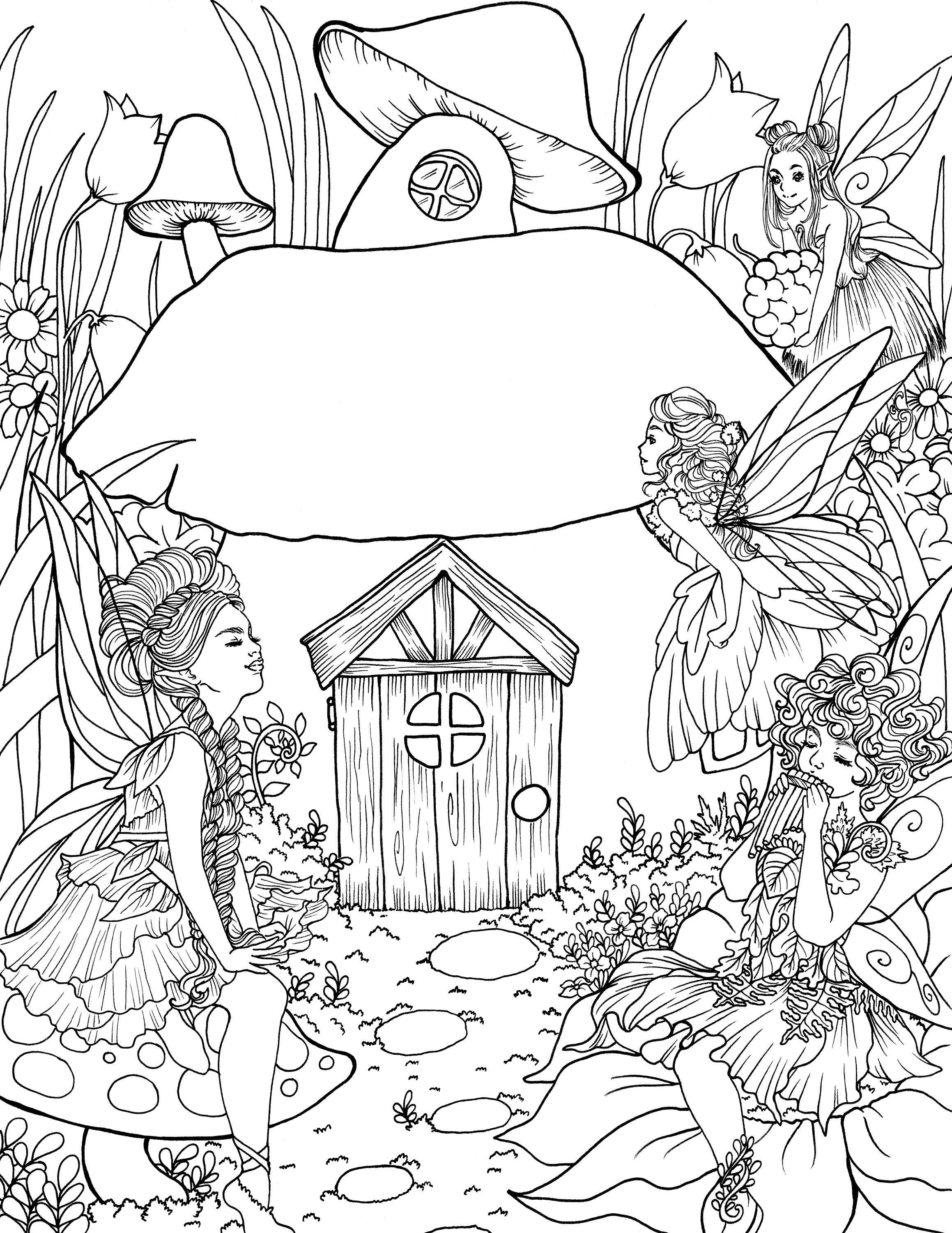 Fairy Garden Coloring Pages Printable Coloring Pages