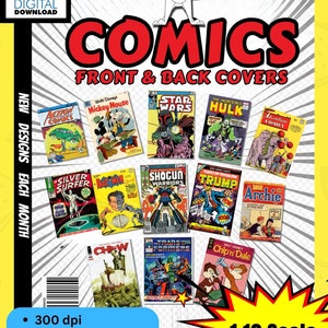 Newly Updated 1:12 Scale Miniature Comics Book Covers with Mini Box, 300 dpi PDF Instant Digital Download Printable Sheet image 4
