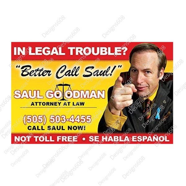 Better Call Saul, Breaking Bad, Business Card Advertisement Sticker, Magnet, Sticker Memorabilia, *Water Resistant