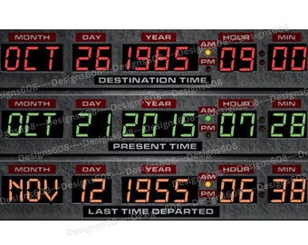 Back to the Future | Time Circuits | Marty McFly | Flux Capacitor | Movie Sticker | Laptop Fridge 3" x 2" | Movie Memorabilia