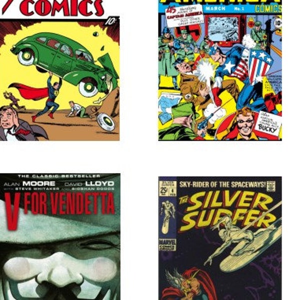 Miniature Scale Comics Book Covers Series 2 - 1:6 Scale (300dpi - PDF Digital Download Printable Sheet)