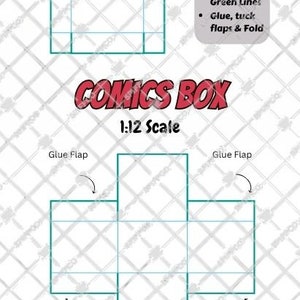 Newly Updated 1:12 Scale Miniature Comics Book Covers with Mini Box, 300 dpi PDF Instant Digital Download Printable Sheet image 3