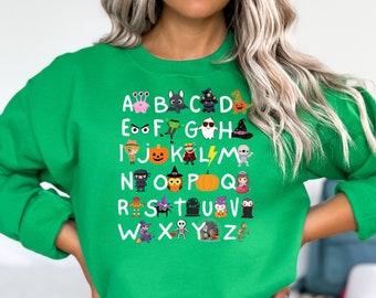 Halloween alphabet shirt, Halloween teacher alphabet shirt, Spooky teacher alphabet shirt, Spooky Teacher Alphabet shirt, doodle letters