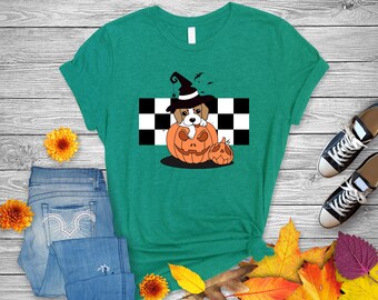 cute puppy Ghost shirt, Happy Howloween shirt,  pumpkin puppy tee, Halloween puppy tee, Spooky puppy shirt, puppy lovers shirt
