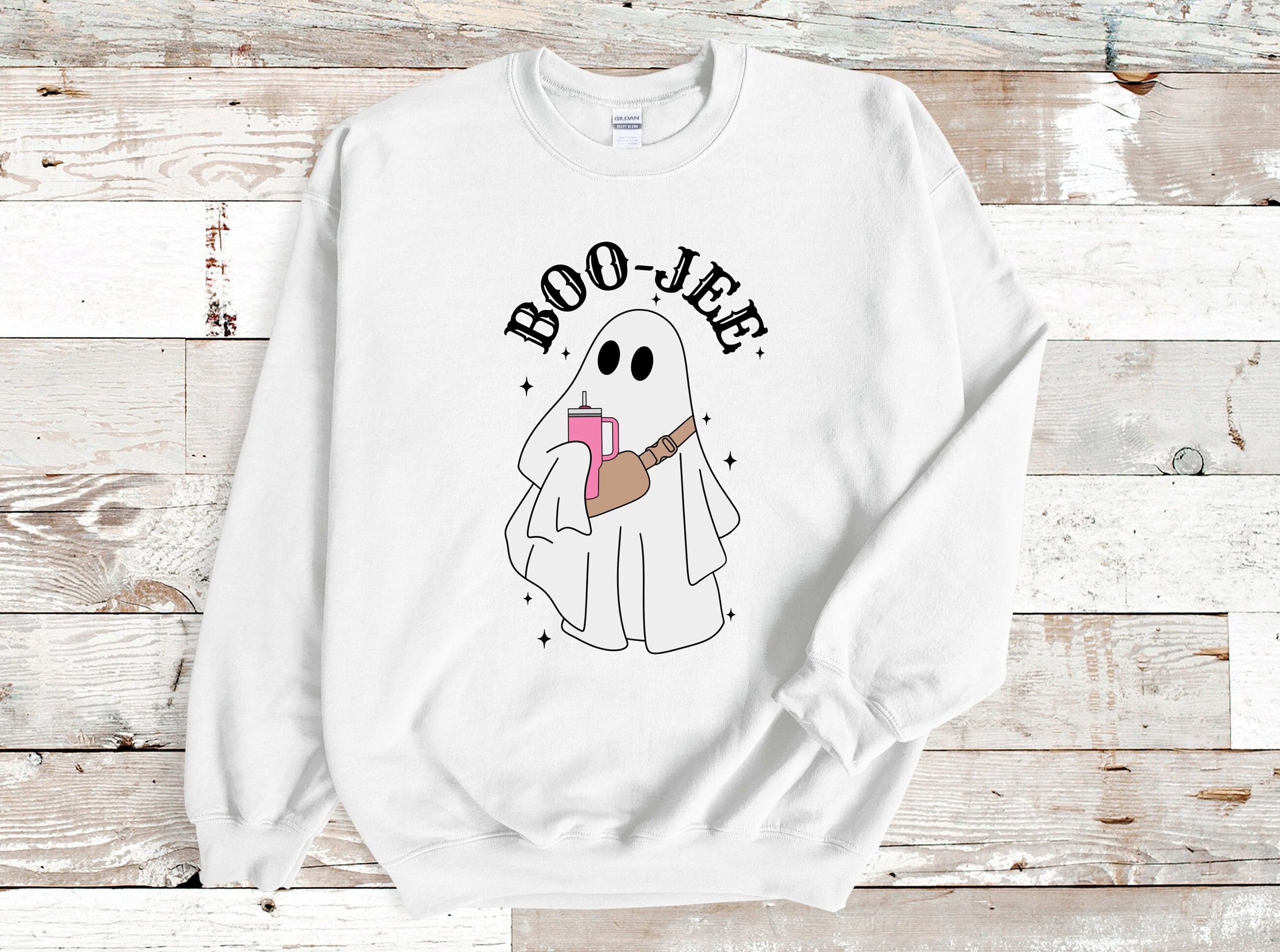 Yihaojia Halloween Spooky Sweatshirt For Women - Cowboy Ghost Graphic, Fall Pullover, Regular Fit - View #6