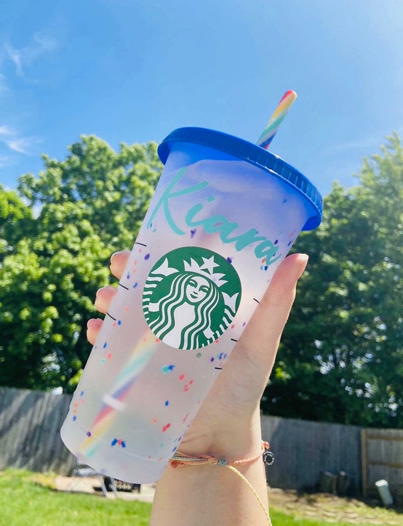 Personalized Starbucks Color Changing Confetti Cups