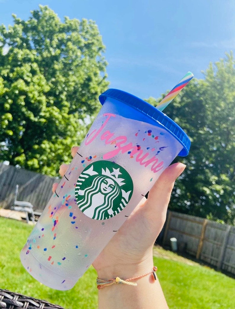 Personalized Starbucks Color Changing Confetti Cups