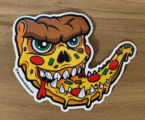 Pizza Monster Sticker - Etsy