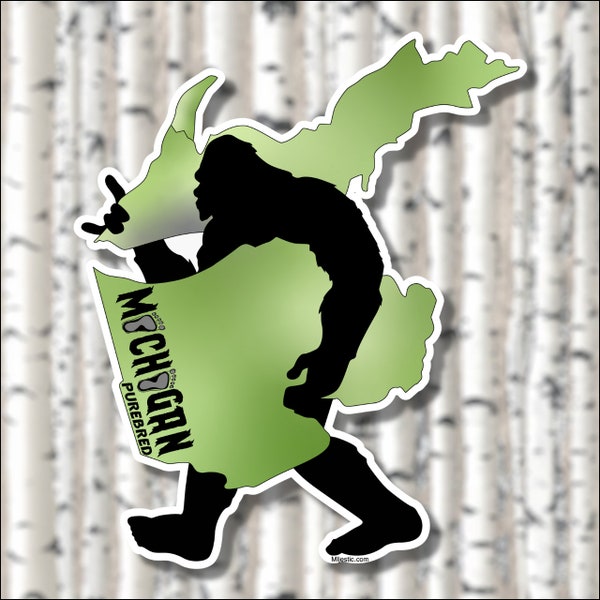 Bigfoot Michigan Purebred Decal - 4"H