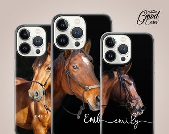 Horse phone case fit for iPhone 15 Pro Max, 14 Plus, 13, 12, 11, XR & Samsung S23, S22, A54, A53, Pixel 7, 8