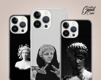 Ästhetische Da Vinci Art Handyhülle passend für iPhone 15 Pro Max, 14 Plus, 13, 12, 11, XR & Samsung S23, S22, A54, A53, Pixel 7, 8